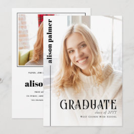 Klass på 2025 STUDENT-minimalistfoto Inbjudningar