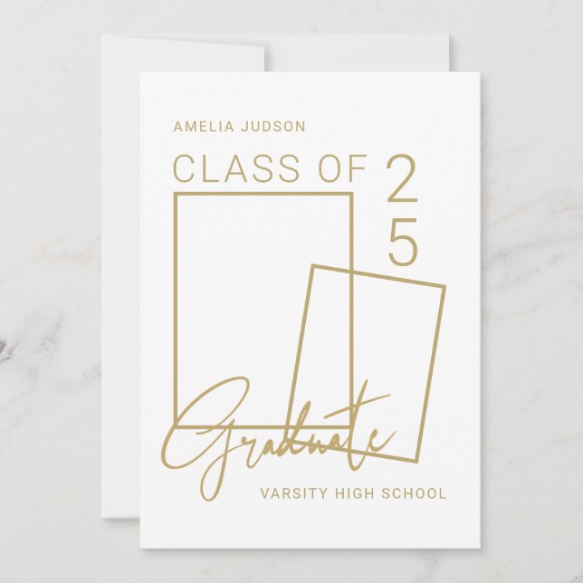 Klass på 25 Photo Guld Script Studenten Meddelande (Framsida)