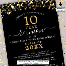 Klass Reunion Black Guld Stars Ljus varje år