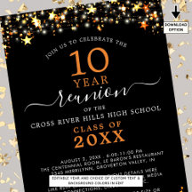 Klass Reunion Black Orange Stars Ljus varje år