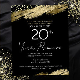 Klass Reunion Budget Guld Black-inbjudan