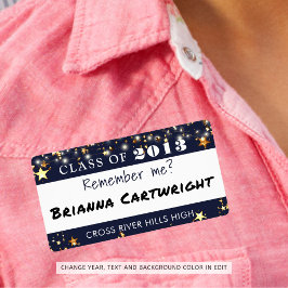 Klass Reunion Namn bricka marinblått Anpassningsba Fraktsedel