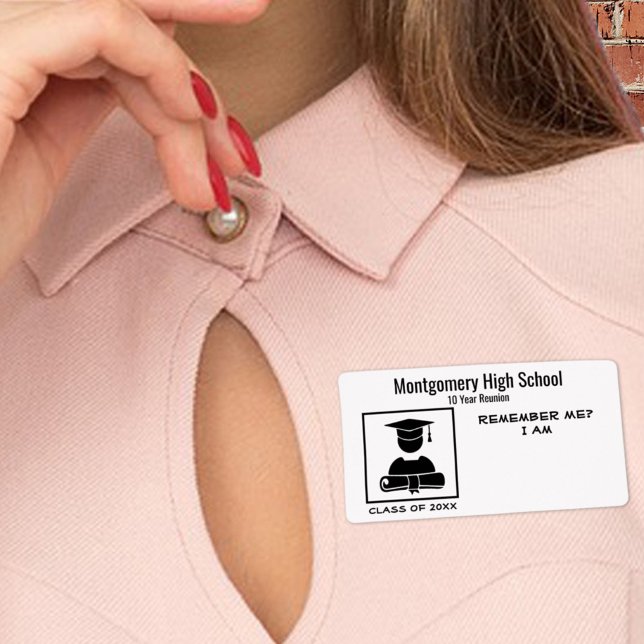 Klass Reunion/Studenten Black Label Namn bricka Fraktsedel (Skapare uppladdad)
