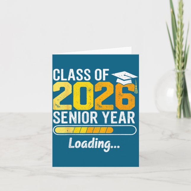 Klass Senior Lastar Senior Examen Illustration Kort (Framsida)