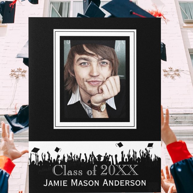 Klass Silhouette Senior Studenten Inbjudan Vykort (Skapare uppladdad)