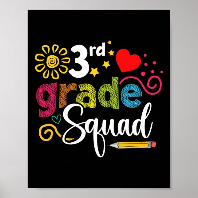 Klass Squad Back to school 3:e graderlärare Kids Poster (Framsidan)