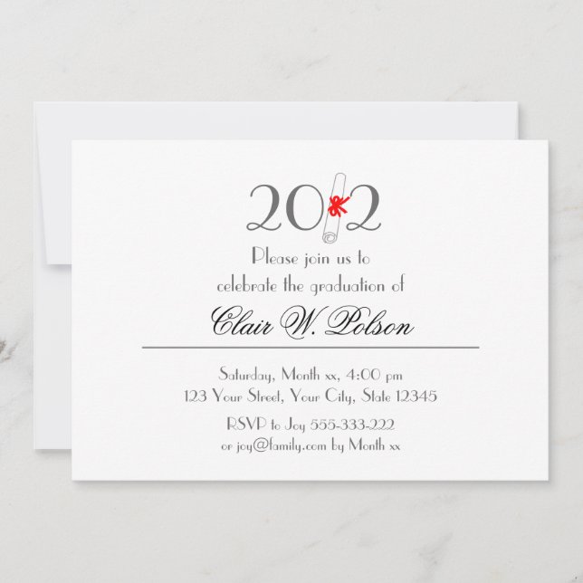 Klass Studenten 2012 Firande Inbjudningar (Framsida)