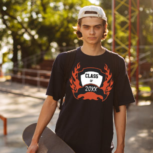 Klass Studenten Flames Tattoo Stil T Shirt