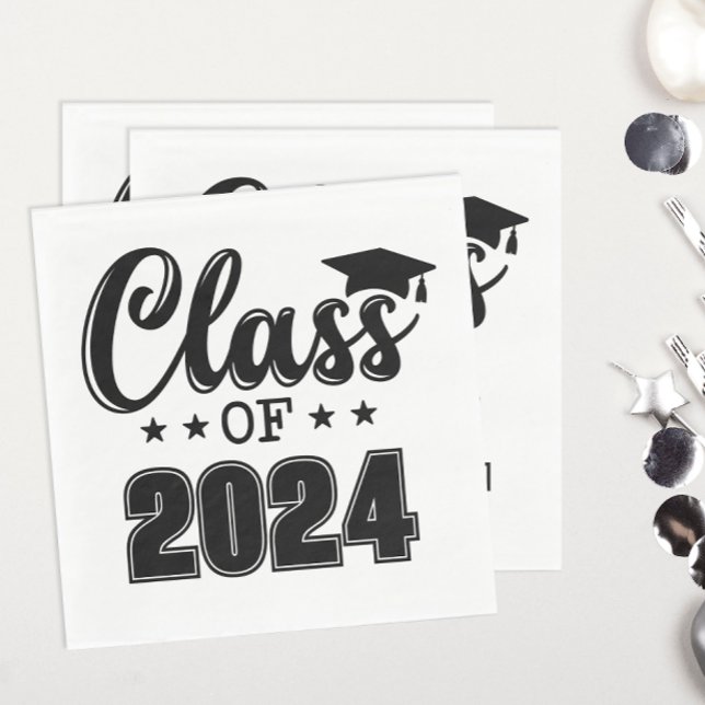 Klass Studenten Pappersservett (Easily customize the year on these fun "Class of" graduation party napkins.)