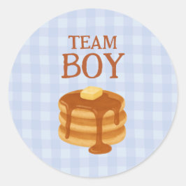 Klass Team Pojke Liten pannkaka Brunch Tema Köns A Runt Klistermärke