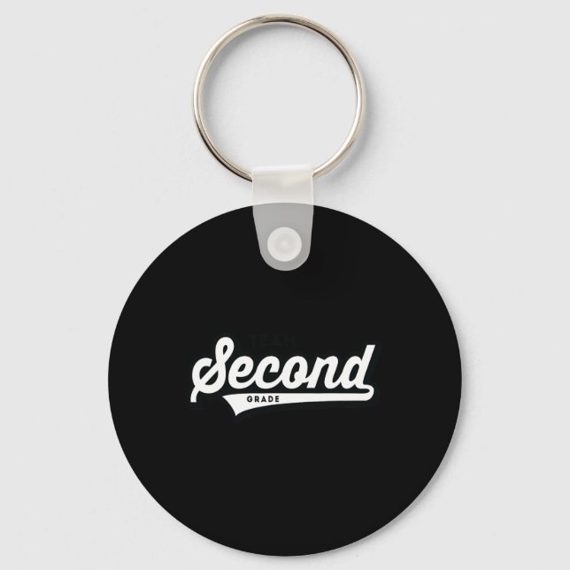 Klass Team School Teacher Second Baseball-stil Sh Nyckelring (Framsida)