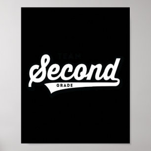 Klass Team School Teacher Second Baseball-stil Sh Poster