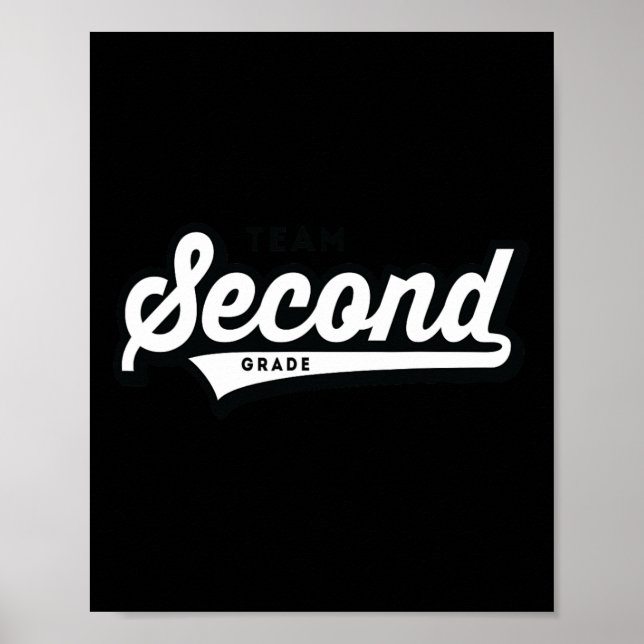 Klass Team School Teacher Second Baseball-stil Sh Poster (Framsidan)