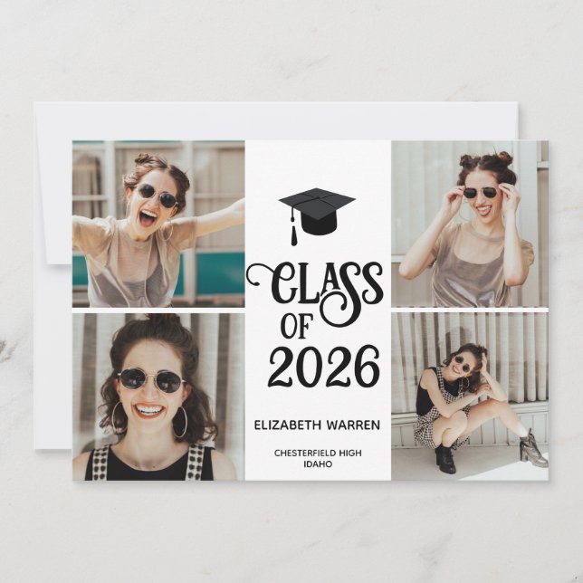 Klass Tjugotvå Foto Collage Guld Examen Meddelande (Framsida)
