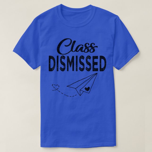 Klass Uppskjutet Pappert flygplan förra skoldagen T Shirt (Design framsida)