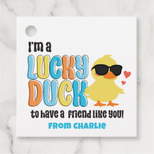 Klass Valentineser Lucky Anka Rubber Ducky Gåvor Etiketter