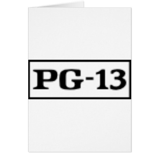 Klassad PG-13, rankningssystem Hälsningskort (Framsidan)