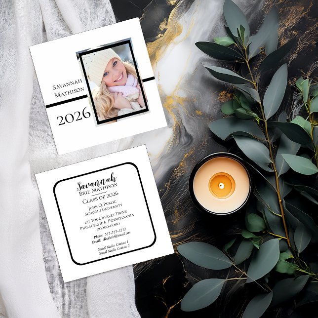 Klassår Studenten Infoga Namn | Fotokort (Class Year Photo Graduation Insert Name Card)