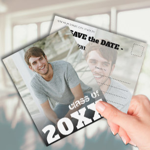 Klassårsfoto Examen Spara datumet Vykort