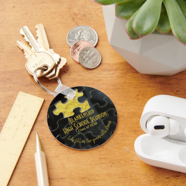 Klassåterförening för Puzzle Biet Black Guld sakna Nyckelring (Skrivbord)