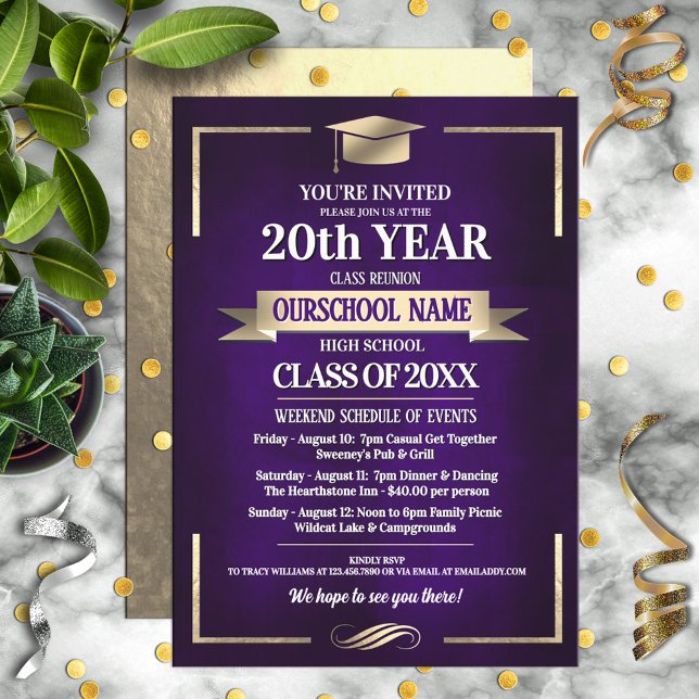 Klassåterförening i Klass Färg i Klass Stil Inbjudningar (Skapare uppladdad)