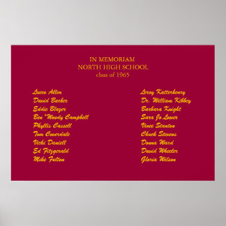 klassåterförening i memorium poster