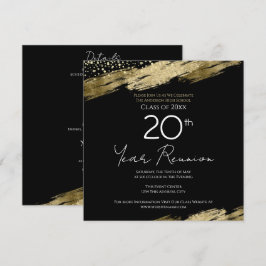 Klassåterförening med Guld svarta inbjudan med det