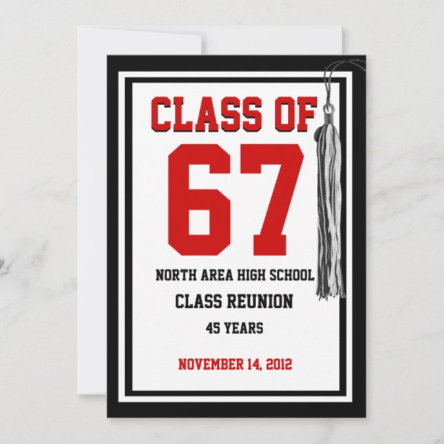 Klassåterförening med utbytbart färg inbjudningar (Framsida)