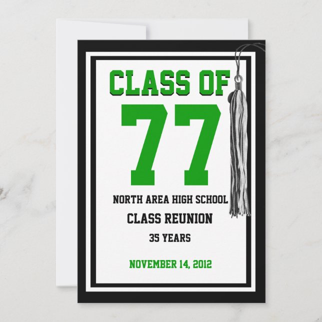 Klassåterförening med utbytbart färg inbjudningar (Framsida)