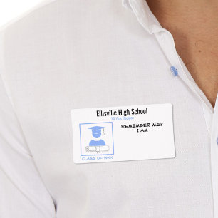 Klassåterförening/Studenten Blek Blue Namn bricka Fraktsedel