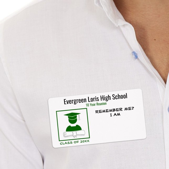 Klassåterförening/Studenten Grönt-märke Namn brick Fraktsedel (Skapare uppladdad)