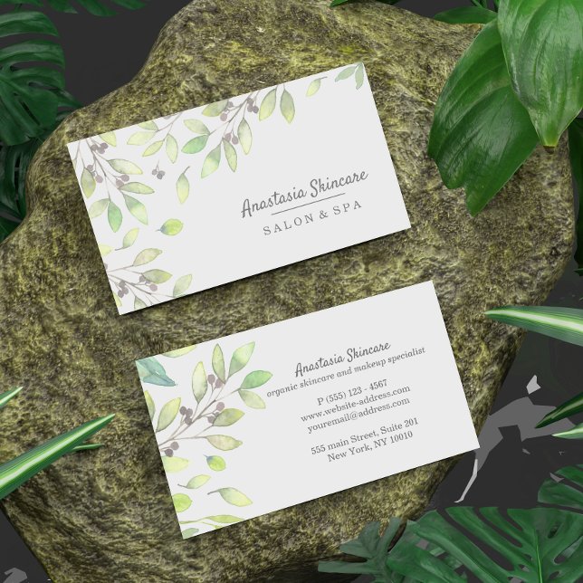 Klassdag Spa och Salon Grönt Vätskefärg för lök Visitkort (Skapare uppladdad)