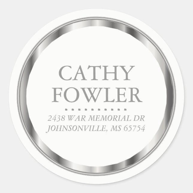 Klassen Adress Silver och vita etiketter (Framsida)