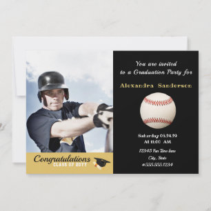 Klassen Baseball Player Photo studenten 2022 Inbjudningar