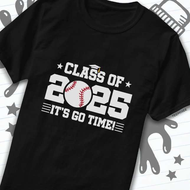 Klassen Baseball Player Studenten från 2025 års le T Shirt (Skapare uppladdad)
