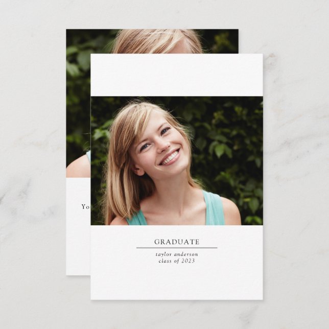 Klassen Black and White 2 Photo Studenten 2022 Tack Kort (Fram/baksida)