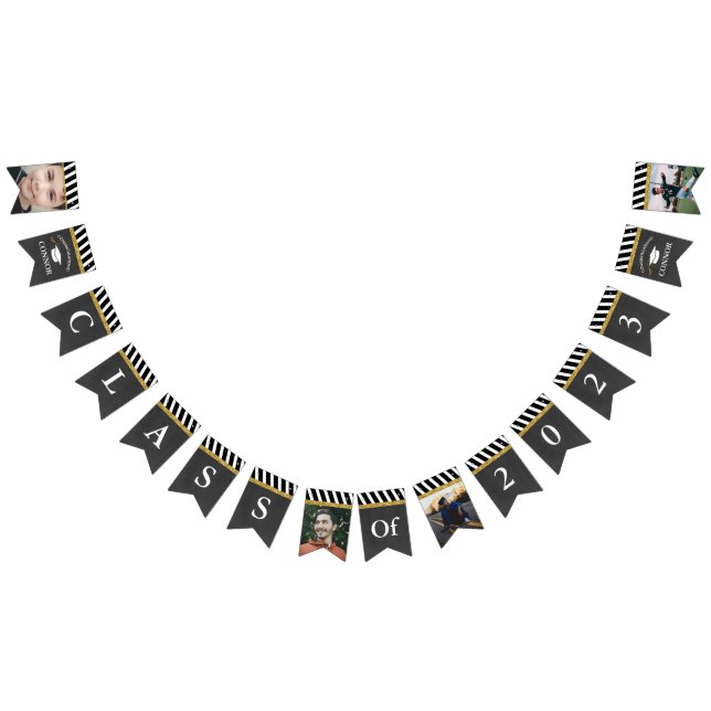 Klassen Black och Guld på 2023 Boys Photo Studente Vimplar (Alla)