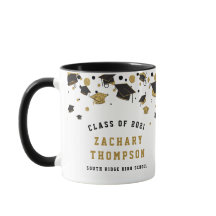 Klassen Black och Guld Studenten 2021 Glitter