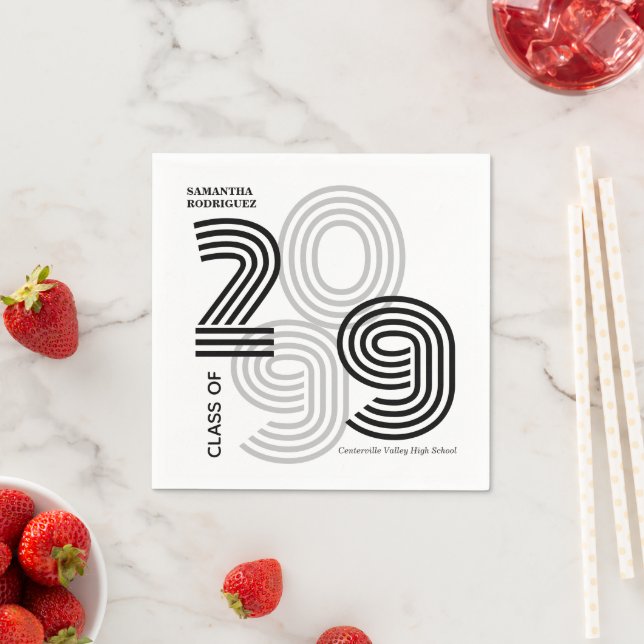 klassen Black Retro Big Numbers Pappersservett (Insitu)