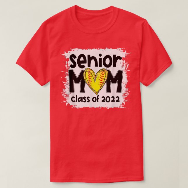 Klassen Bleached Softball Senior Mamma 2022 Softba T Shirt (Design framsida)