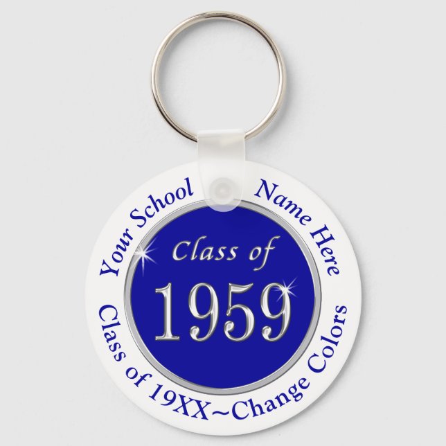 Klassen Blue and White i 1959 Anpassade Keychain Nyckelring (Framsida)