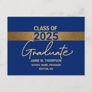 Klassen Blue Guld från 2025 Studenten Vykort