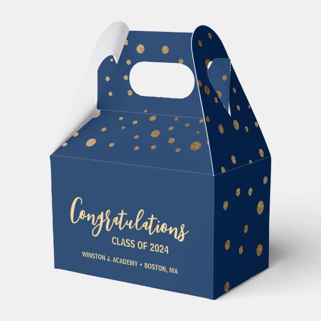 Klassen Blue guld Grattis 2024 studenten Presentaskar (Framsidan Sidan)