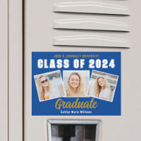 Klassen Blue Photo Collage för 2024 Studenten Magn
