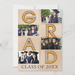 Klassen Bold Modern Guld Photo Collage Studenten i Meddelande