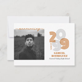 Klassen Bränt Orange Retro Big Numbers i fotot Inbjudningar