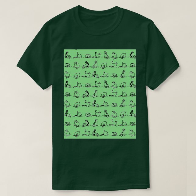 Klassen Cats Yoga på Grönten Blek Cat Yoga Graphic T Shirt (Design framsida)