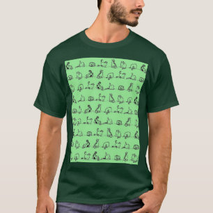 Klassen Cats Yoga på Grönten Blek Cat Yoga Graphic T Shirt