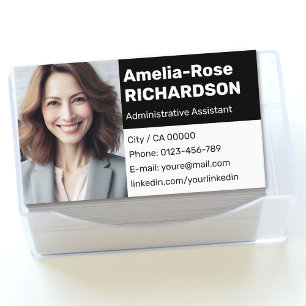 Klassen Classic Job Search Minimal Black and White Visitkort