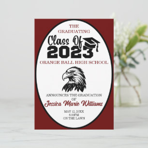 Klassen Crimson and Black från 2023 Studenten Inbjudningar